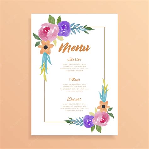 Premium Vector | Food menu wedding template design