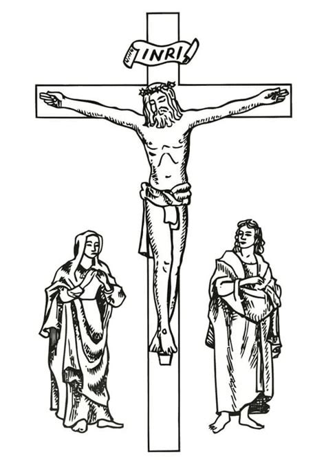 Printable Jesus Crucifixion Coloring Page Free Printable Coloring Pages