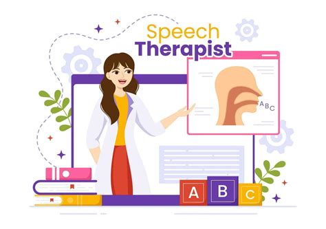 Speech Therapist Vector Illustration With People Training Basic