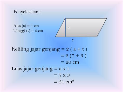 Luas Jajar Genjang Adalah 1