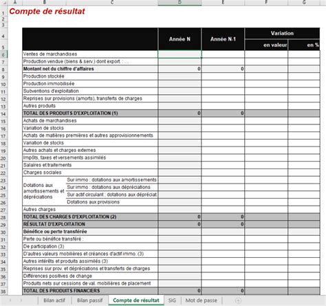 Bilan Comptable Vierge Remplissable Excel Pratique And Gratuit