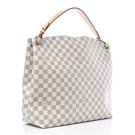 Louis Vuitton Graceful Damier Azur Mm Beige Leather Semashow