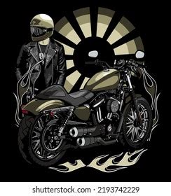 Biker Naked Bike Background Tshirt Design Stock Vector Royalty Free Shutterstock