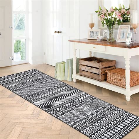 RUGSREAL Hallway Runner Rug Mat Boho Machine Washable Runner Geometric