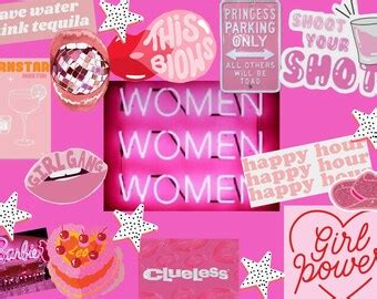 Hot Pink Aesthetic Collage Art Etsy
