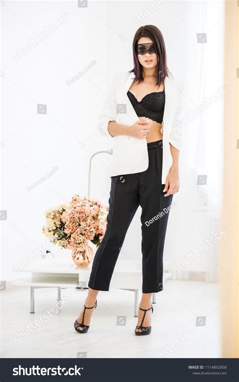Beautiful Brunette Girl Sexy Business Suit Stock Photo Shutterstock