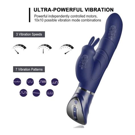 Rabbit Vibrator G Spot Rechargeable Waterproof 10 Vibration Modes Sex Toy For Girl