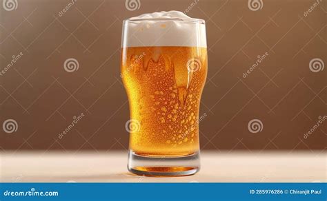 A Foamy Beer In A Gold Pint Glass Stock Illustration Illustration Of