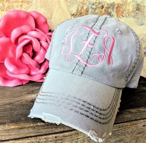 Women S Monogrammed Hat Monogrammed Baseball Cap Etsy Monogram