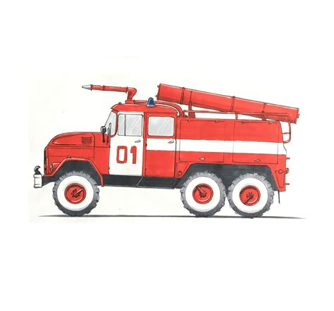 Иллюстрация Пожарка в стиле книжная графика | Illustrators.ru