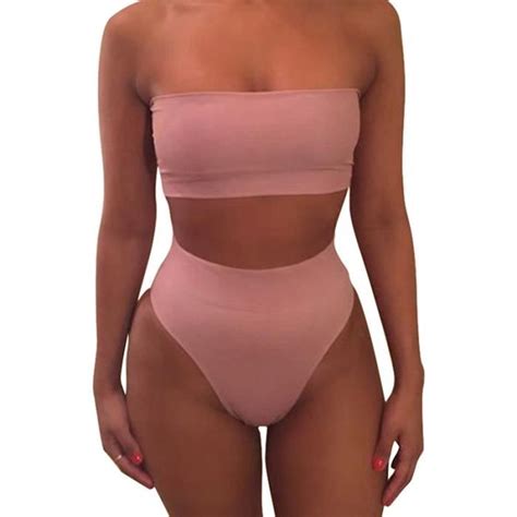 Bikini Swimsuit Maillot De Bain Sexy Sans Bretelles Taille Frffnk Pink Cdiscount Pr T Porter