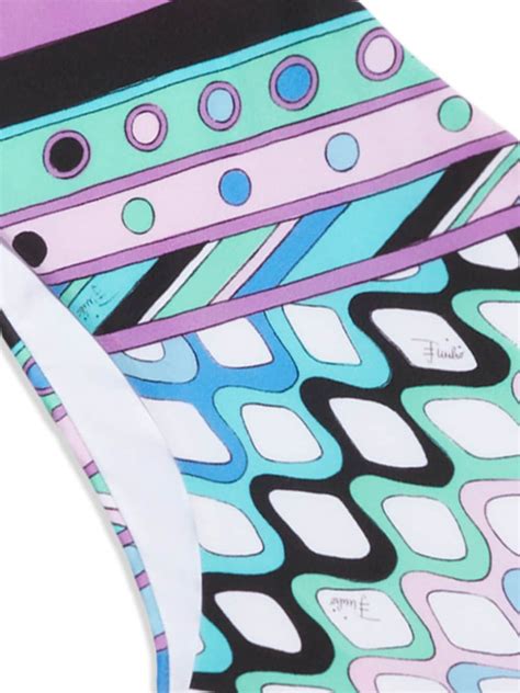 PUCCI Vivara Print Bikini Bottoms Blue FARFETCH