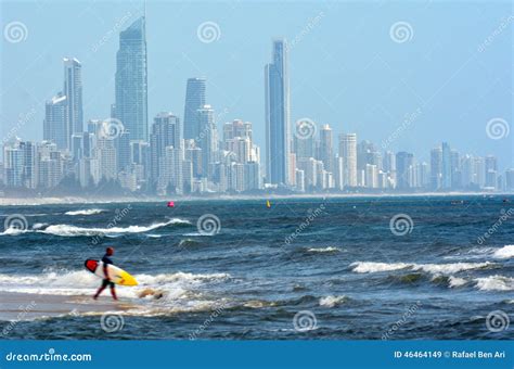 Surfers In Surfers Paradise Queensland Australia Editorial Stock Image