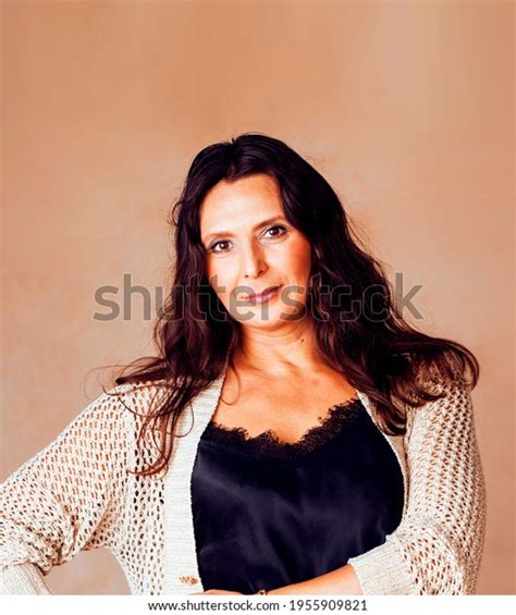 Pretty Brunette Confident Mature Woman Posing Stock Photo Shutterstock
