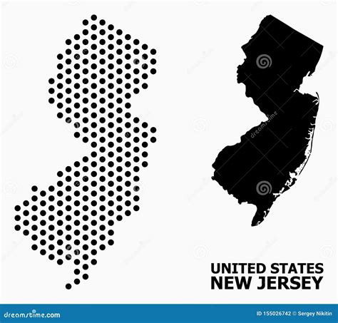 Dot Pattern Map Of New Jersey State Stock Vector Illustration Of