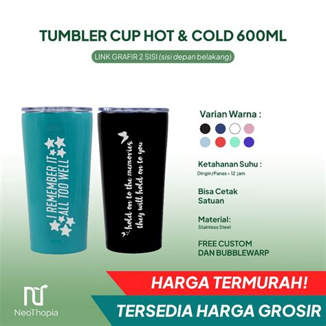 Jual Tumbler Custom Ml Hot Cold Cetak Sisi Laser Grafir Logo Souvenir Promosi Shopee