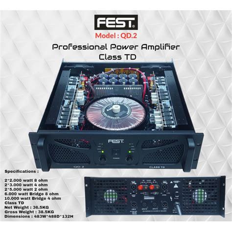 Jual POWER AMPLIFIER FEST QD 2 POWER AMPLI CLASS TD FEST QD2 Jakarta