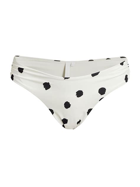 Buy Jonathan Simkhai Jules Ruched Bikini Bottom Polka Dots White