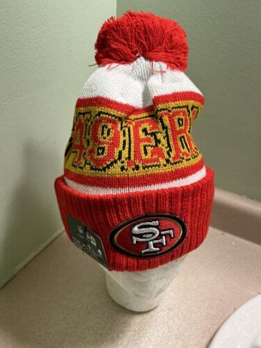 Nfl New Era San Francisco 49ers Cuffed Winter Knit Pom Beanie One Size Ebay