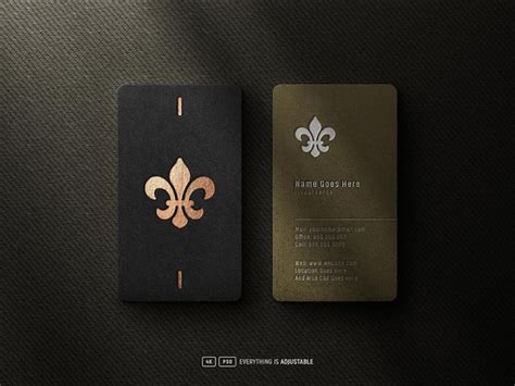 Premium Psd Gold Foil Stamping Logo Mockup On Black Business Cards