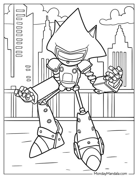 Metal Sonic Coloring Pages Free Pdf Printables