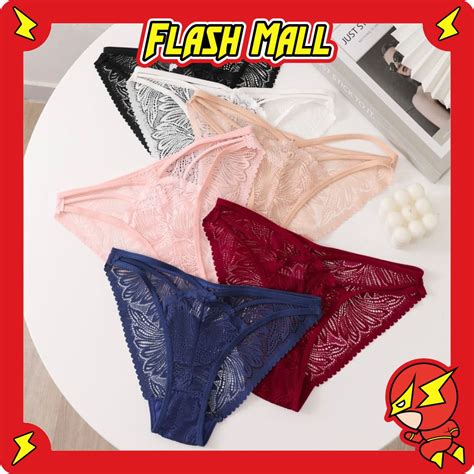 Jual FLASHmall Floral Lace Thong Panty Sexy Gstring Lingerie G String CD Hot Cheeky Briefs