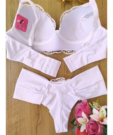 Conjunto De Lingerie Branca Supermais Lingeries E Acess Rios