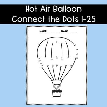 Hot Air Balloon Connect The Dots By LailaBee TPT