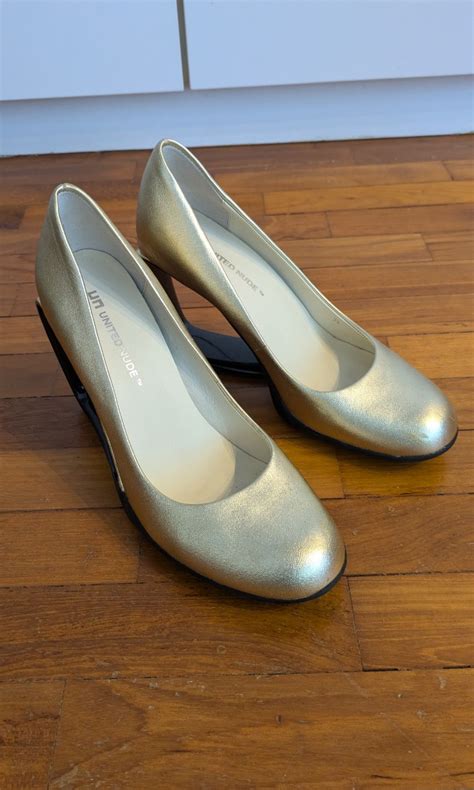 United Nude Step Mobius Pump Gold Women S Fashion Footwear Heels On Carousell