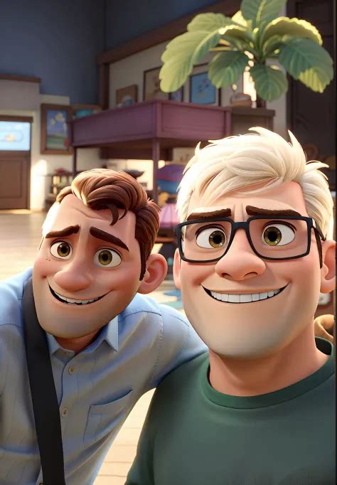 Casal Jovem Gay Roupa Are Healed Estilo Disney Pixar Melhor Qualidade Seaart Ai