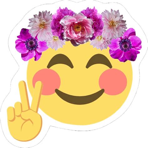 Hippie Smiley Peace Emoji Stickers By Emily Loves Art Redbubble