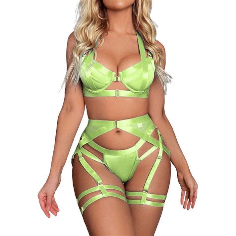 Yotmkgdo Valentines Day Lingerie Women S Solid Drilling Lingerie Siamese Fishnet Bodysuit