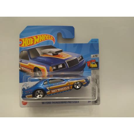 FORD THUNDERBIRD 1986 PRO STOCK BLUE 4 10 DRAG STRIP 1 64 HOT WHEELS BCN STOCK CARS