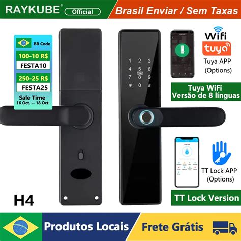 RAYKUBE H4 Eletr Nico Digital Door Lock Tuya Smart Lock Wi Fi TT Lock