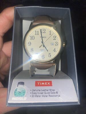 Timex Tw P Men S Easy Reader Brown Leather Watch Indiglo Mm