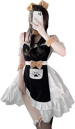 Amazon Jilneed Women S Sexy Lingerie Catgirl Baby Doll Dress Lace Chemise Maid Costume