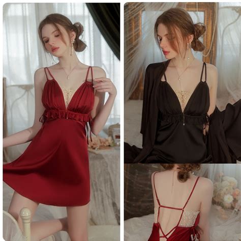 Jual Satu Set Kimono Baju Tidur Sexy Lingerie Wanita Y56 Shopee Indonesia