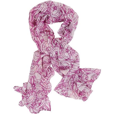 Disney Alice In Wonderland Cheshire Cat Print Oblong Scarf Hot Topic Oblong Scarf Alice In