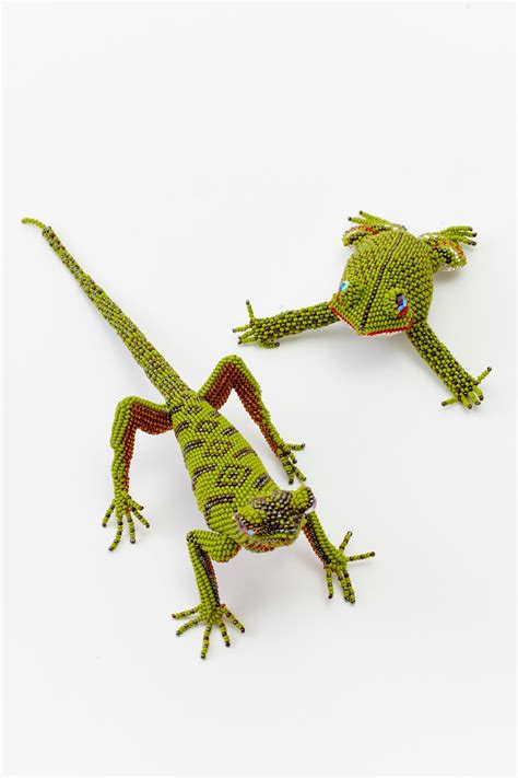 Hand Beaded Lizard Figurine Houses And Parties