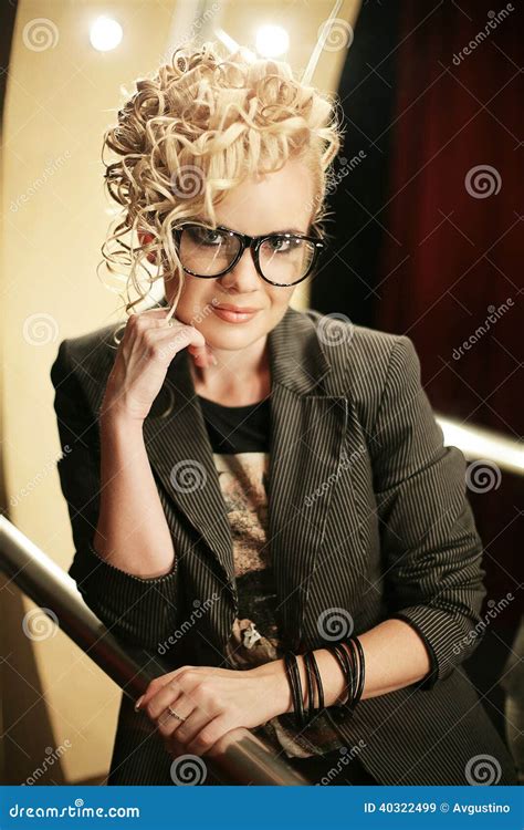 Beautiful Blonde Party Girl In The Night Club Stock Image Image Of