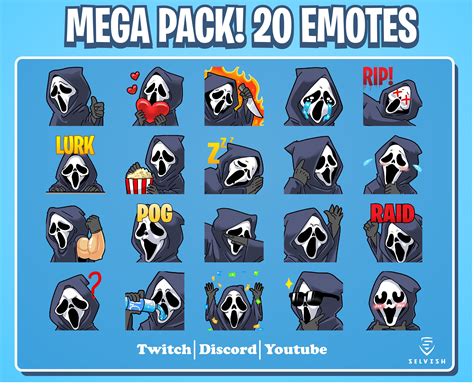 Ghostface Mega Pack Emotes For Twitch Youtube And Discord Etsy