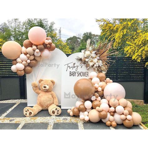 Pcs Doubled Nude Apricot Balloons Garland Coffee Balloon Globos Birthday Wedding Baby Shower