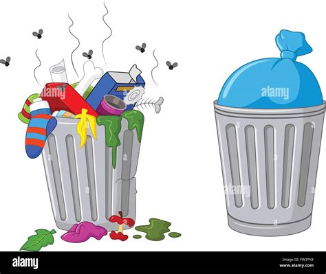 Illustration of a cartoon trash can Stock Vector Image & Art - Alamy