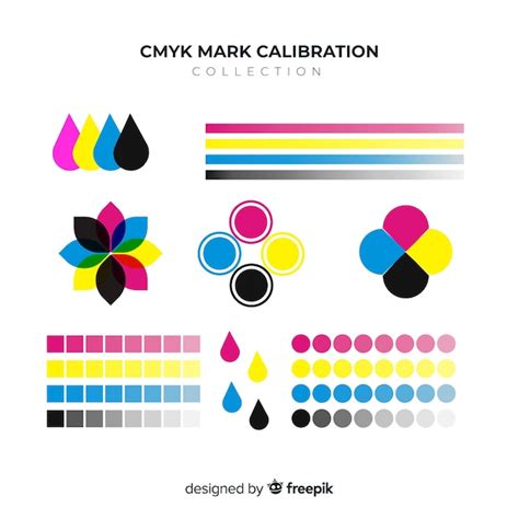 Free Vector Cmyk Calibration Element Collection