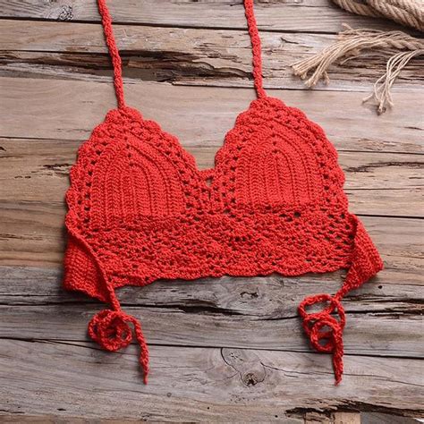 Sexy Boho Crochet Shell Bikini Top Crochet Swimsuit Bikini Etsy