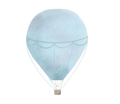 Baby Shower Hot Air Balloon Watercolor Illustration Png