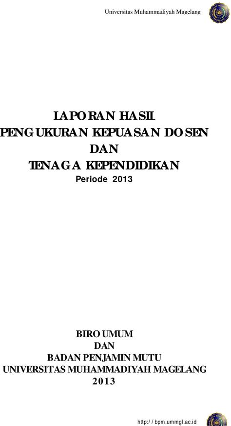 LAPORAN HASIL PENGUKURAN KEPUASAN DOSEN DAN TENAGA KEPENDIDIKAN Periode