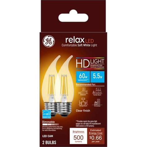 Ge Relax Hd Soft White W Replacement Led Light Bulb Pack