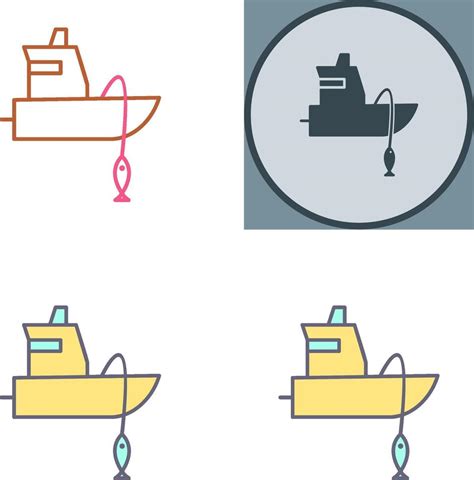 Fishing Boat Icon Design Vector Art At Vecteezy