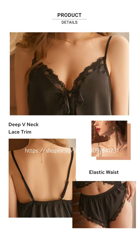 Sg Stock Fumiko Satin Pajamas Women Sleepwear Sexy Lingerie Set Silk Night Wear Shopee